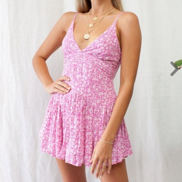 On Island Time Pink Floral Romper 